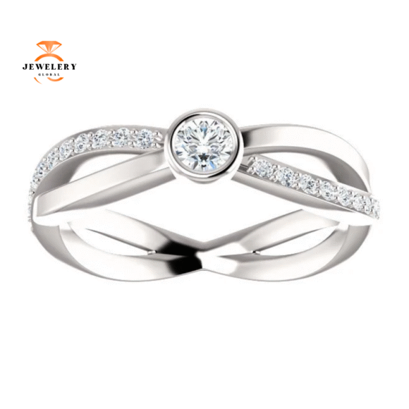 14KT GOLD 1/3 CTW DIAMOOND INFINITY INSPIRED RING - Image 7