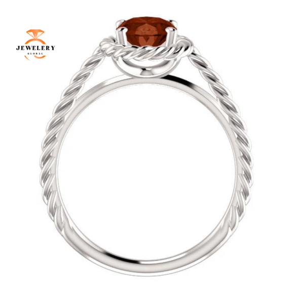 14KT GOLD 2.00 CARAT OVAL GARNET RING - Image 8