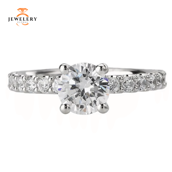 14KT 3/4 CTW DIAMOND ACCENT 4/5 ETERNITY SETTING FOR 1 CT ROUND - Image 2