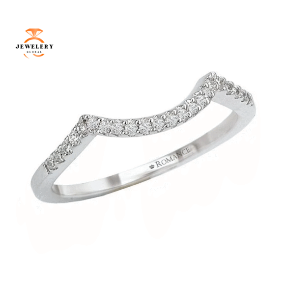 14KT Gold 1/10 CTW Round Diamond Curved Band