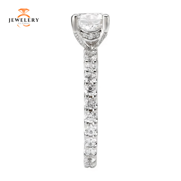 14KT 3/4 CTW DIAMOND ACCENT 4/5 ETERNITY SETTING FOR 1 CT ROUND - Image 3