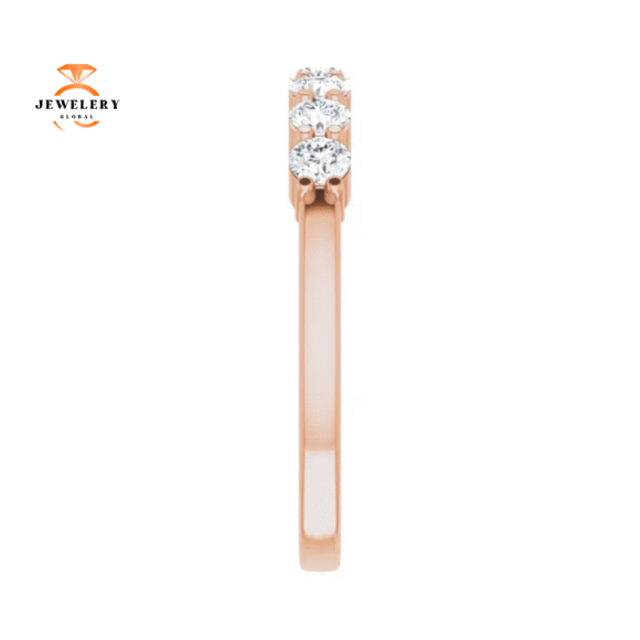 14KT Gold 1/2 CTW Round Diamond 7 Stone Band - Image 9