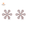 14KT Gold 1/4 CTW Diamond Flower Earrings