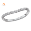 14KT GOLD 1/7 CTW ROUND DIAMOND CURVED 17 STONE BAND