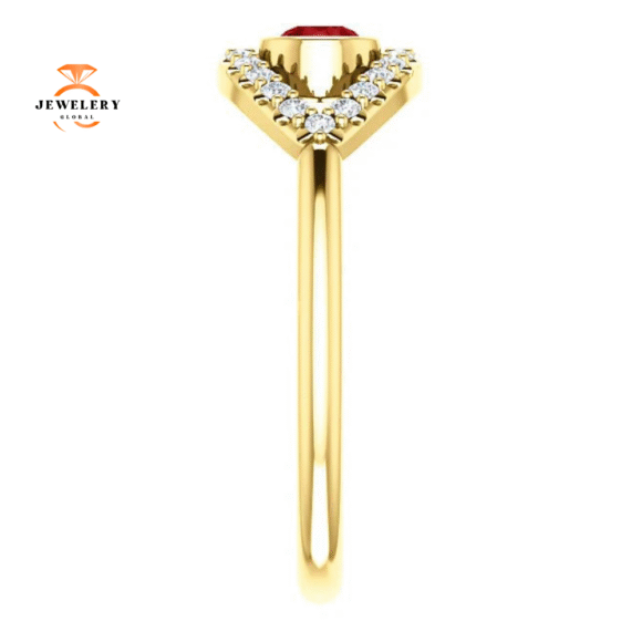 14KT GOLD RUBY & WHITE SAPPHIRE EVIL EYE RING - Image 9