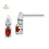 14KT WHITE GOLD 0.58 CTW GARNET AND DIAMOND EARRINGS