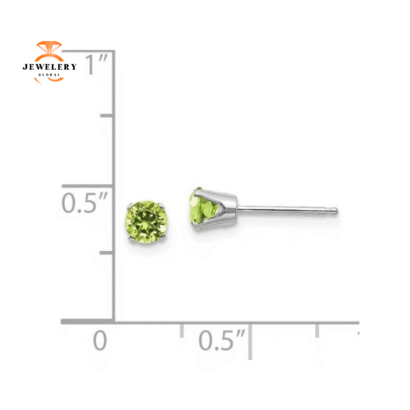 14KT GOLD 0.60 CARAT ROUND PERIDOT EARRINGS - Image 3