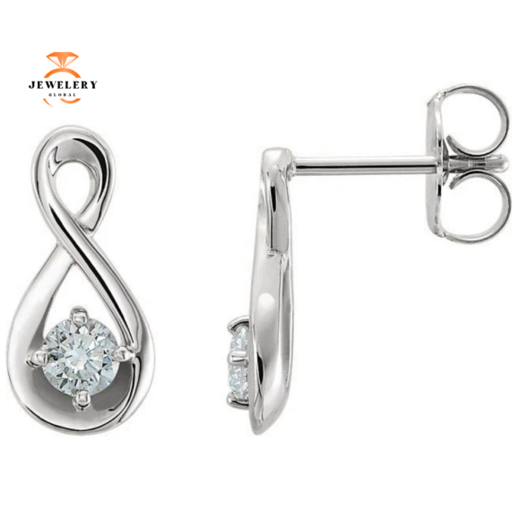 14KT GOLD 1/5 CTW DIAMOND INFINETY INSPRIED EARRINGS