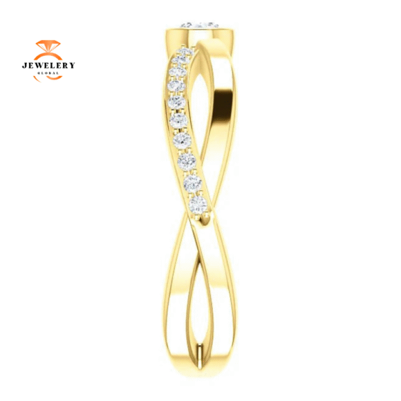 14KT GOLD 1/3 CTW DIAMOOND INFINITY INSPIRED RING - Image 12