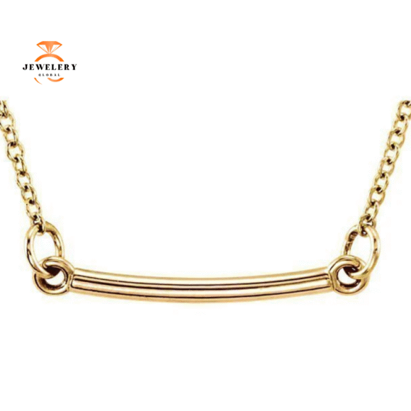 14KT Gold Posh Bar Necklace - Image 3