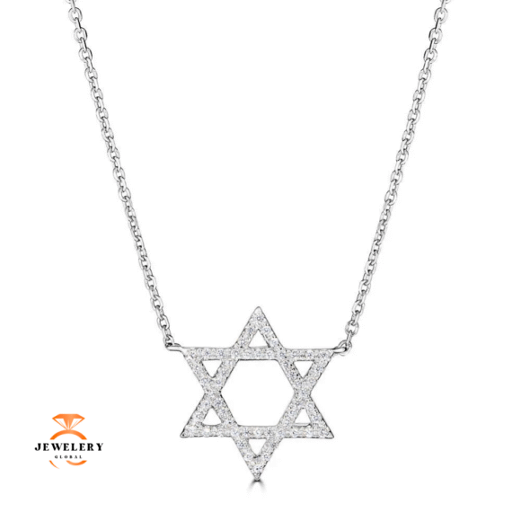 14KT GOLD 0.15 CTW DIAMOND STAR OF DAVID NECKLACE - Image 3