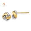 14KT TWO TONE GOLD KNOT POST EARRINGS