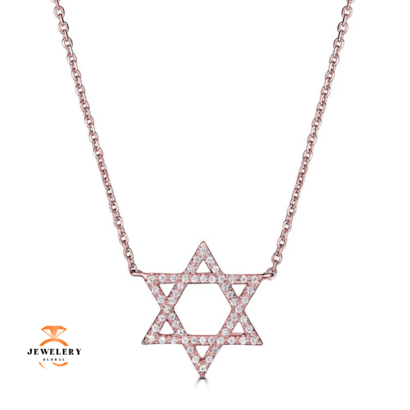 14KT GOLD 0.15 CTW DIAMOND STAR OF DAVID NECKLACE - Image 2