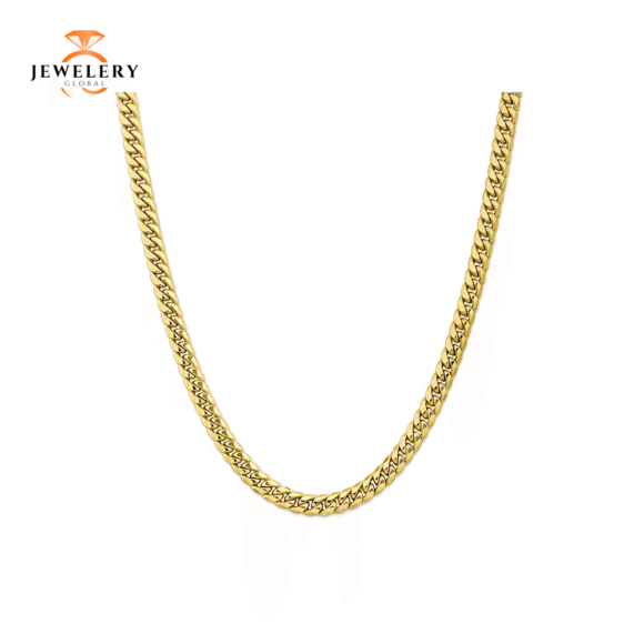 10KT YELLOW GOLD 7.3MM SEMI SOLID MIAMI CUBAN CHAIN - 4 LENGTHS AVAILABLE - Image 2