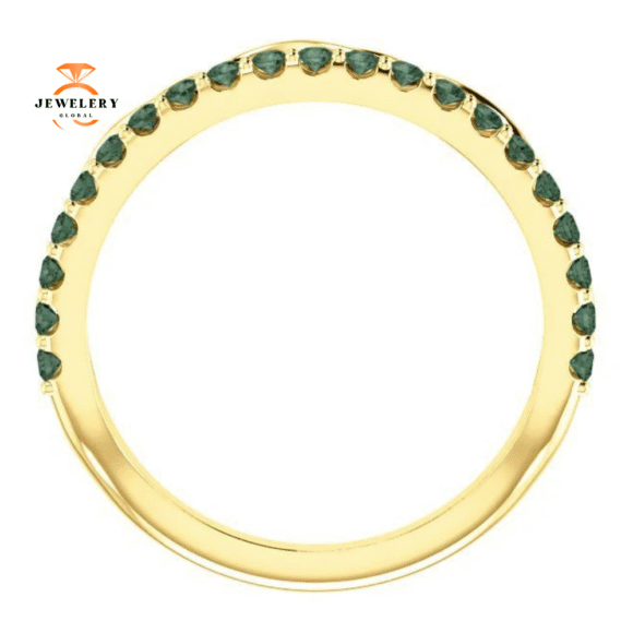 14KT GOLD GENUINE 0.42 CTW ALEXANDRITE INFINITY STACKABLE RING - Image 9