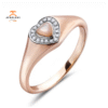 14KT ROSE GOLD MOTHER OF PEARL & DIAMOND RING