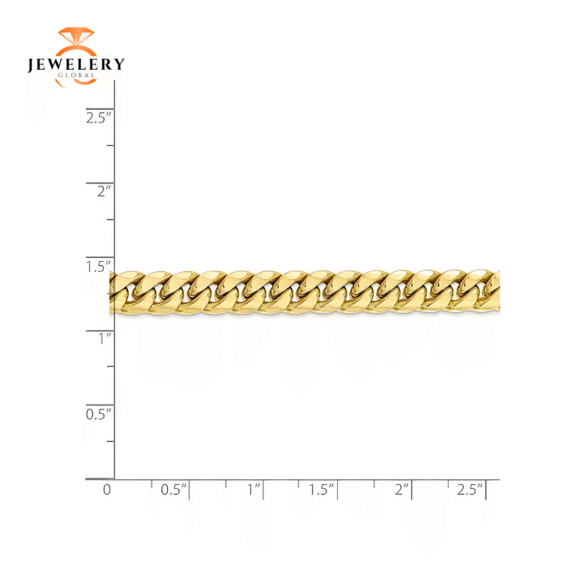 10KT YELLOW GOLD 7.3MM SEMI SOLID MIAMI CUBAN CHAIN - 4 LENGTHS AVAILABLE - Image 3