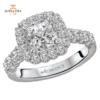 14KT 3/4 CTW Diamond Cushion Halo Setting for 1.50-2 CT Cushion