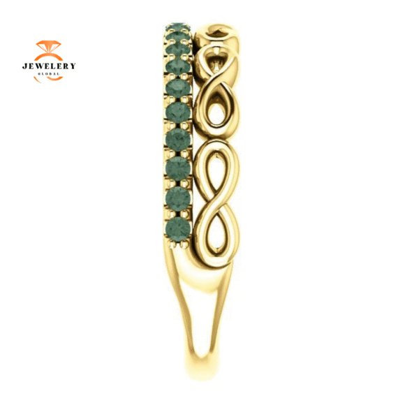 14KT GOLD GENUINE 0.42 CTW ALEXANDRITE INFINITY STACKABLE RING - Image 10