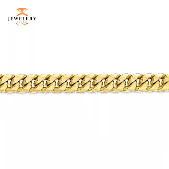 10KT YELLOW GOLD 7.3MM SEMI SOLID MIAMI CUBAN CHAIN - 4 LENGTHS AVAILABLE - Image 4