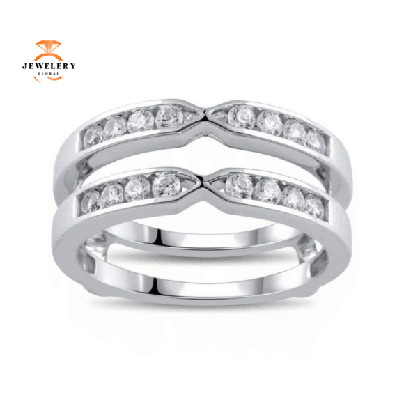 14KT GOLD 1/2 CTW ROUND DIAMOND PINCHED CHANNEL INSERT BAND
