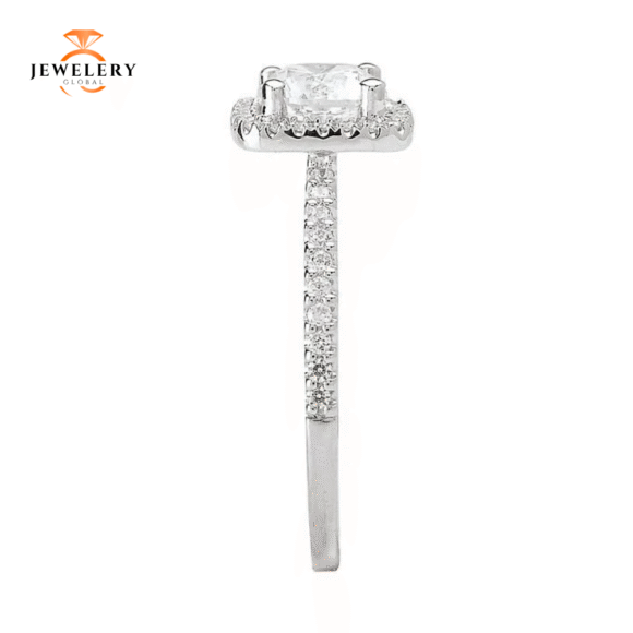 14KT 1/4 CTW DIAMOND SQUARE HALO MOUNTING FOR 1 CT ROUND - Image 6
