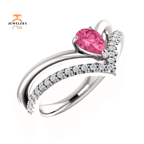 14KT GOLD 1/2 CTW PINK TOURMALINE & 1/6 CTW DIAMOND RING - Image 5