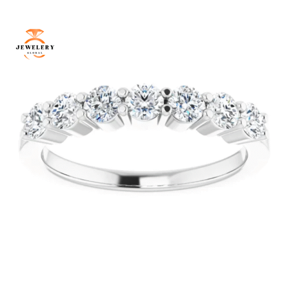 14KT Gold 3/4 CTW Round Diamond 7 Stone Band - Image 6