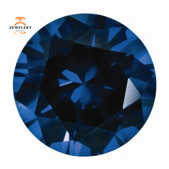 14KT GOLD 0.30 CT ROUND BLUE SAPPHIRE SOLITAIRE NECKLACE - Image 3