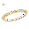 14KT Gold 3/8 CTW Round & Baguette Diamond Band