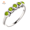 14KT GOLD .45 CTW ROUND PERIDOT BEZEL-SET 5 STONE RING