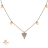14KT ROSE GOLD ROUND DIAMOND HEART NECKLACE