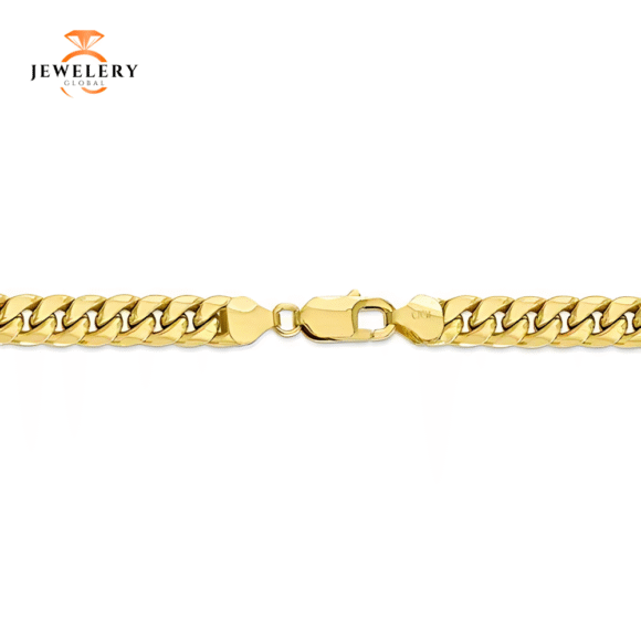 10KT YELLOW GOLD 7.3MM SEMI SOLID MIAMI CUBAN CHAIN - 4 LENGTHS AVAILABLE - Image 5