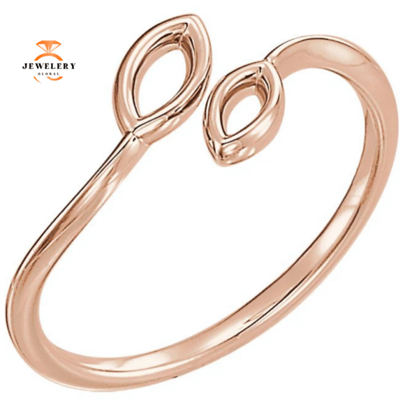 14KT GOLD DOUBLE MARQUISE SHAPE STACKABLE RRING