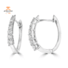 14KT White Gold 0.27 CTW Diamond Hoop Earrings