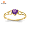 10KT YELLOW GOLD AMETHYST HEART RING