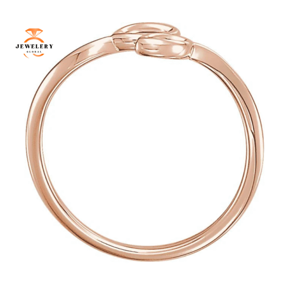 14KT GOLD DOUBLE MARQUISE SHAPE STACKABLE RRING - Image 2