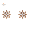 14KT Rose Gold Round Diamond Star Earrings