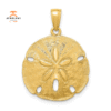 14KT LARGE POLISHED SAND DOLLAR PENDANT