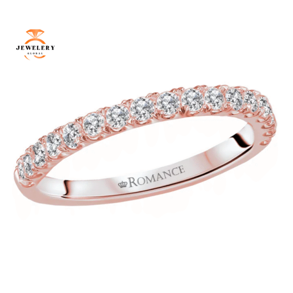 14KT GOLD 3/8 CTW ROUND DIAMOND 17 STONE BAND