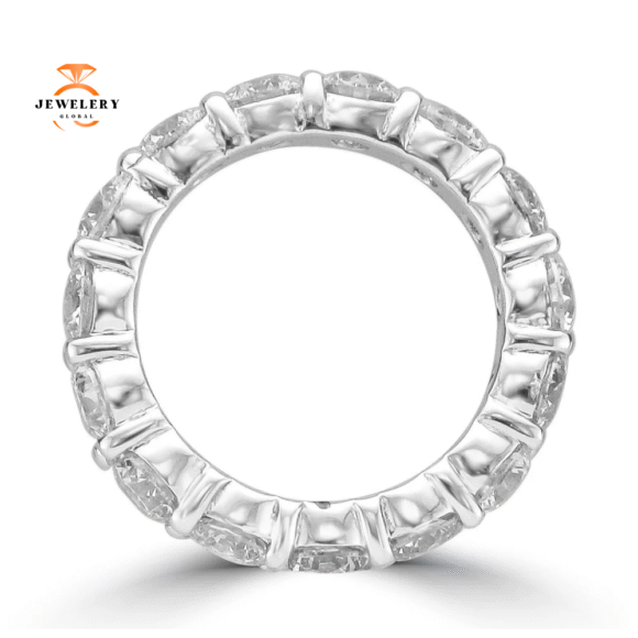 14KT WHITE GOLD 5.00 CTW ROUND DIAMOND ETERNITY BAND - Image 3