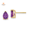 14KT GOLD PEAR SHAPE AMETHYST EARRINGS
