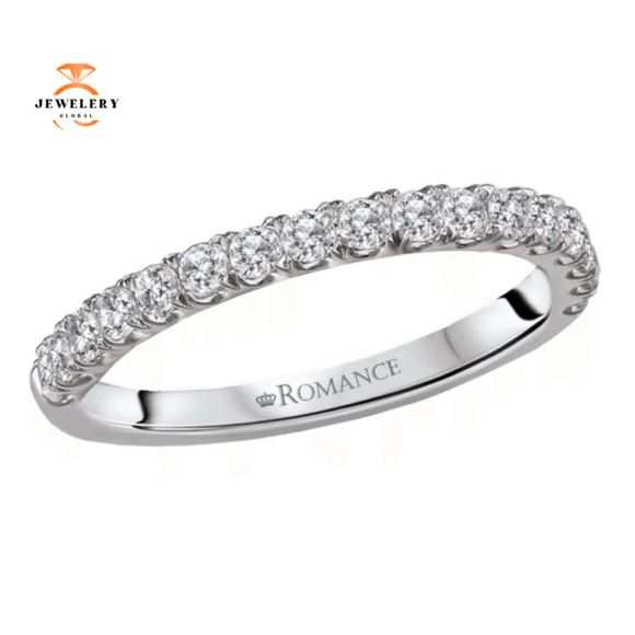 14KT GOLD 3/8 CTW ROUND DIAMOND 17 STONE BAND - Image 2