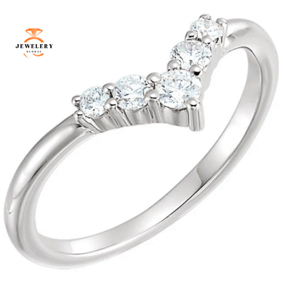 14KT Gold 1/4 CTW Diamond Graduated "V" Ring - Image 3