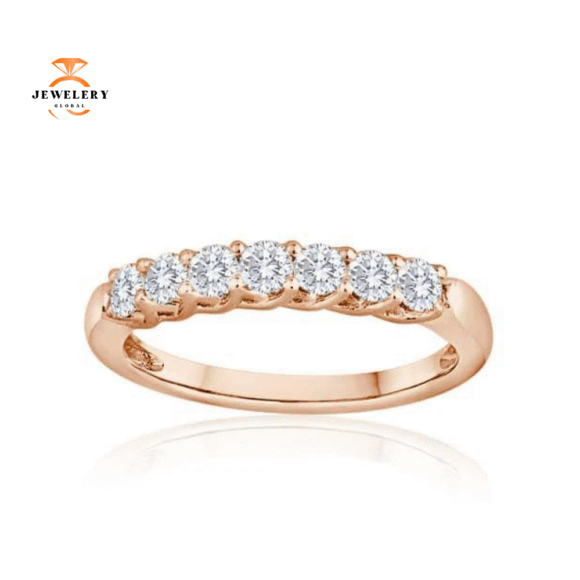 14KT Gold 1/3 CTW Round Diamond 7 Stone Band - Image 2