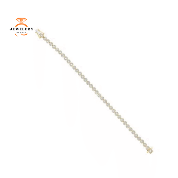 14KT GOLD 3.03 CARAT DIAMOND CIRCLE HALO TENNIS BRACELET - Image 8