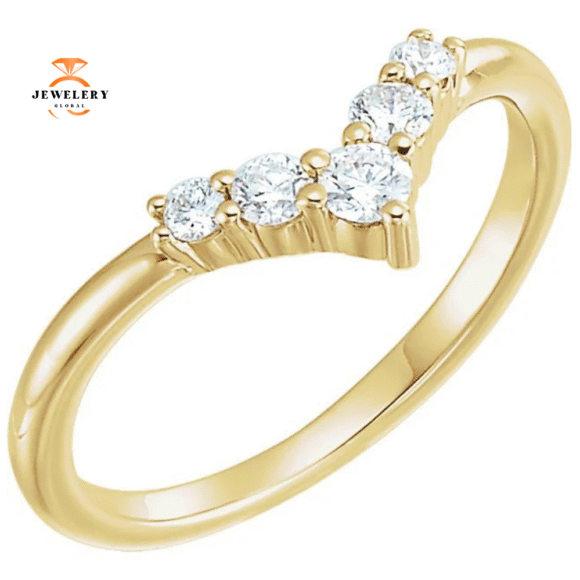 14KT Gold 1/4 CTW Diamond Graduated "V" Ring - Image 5