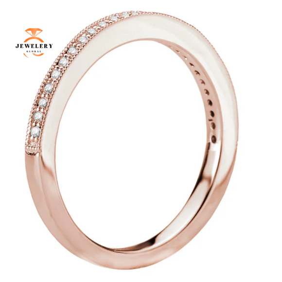14KT GOLD 1/7 CTW ROUND DIAMOND MILGRAIN BAND - Image 12