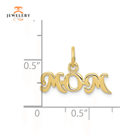 10KT YELLOW GOLD MOM PENDANT - Image 2