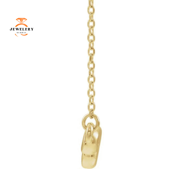 14KT GOLD 1/2 CTW AQUAMARINE BEZEL-SET BAR NECKLACE - Image 4